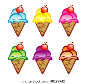 Vector illustration ice cream cone