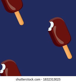 Vector illustration of Ice cream covered by chocolate. Fully scale-able vector ice cream with high resolution great for showcase, product presentation, advertising. Realistic vector icecream.