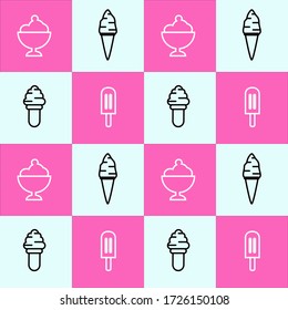 Vector illustration of ice cream graphic in a pattern. Very good for an ice cream shop wallpaper