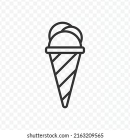 Vector illustration of ice cream  icon in dark color and transparent background(png).