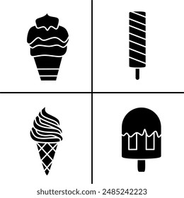 Vector illustration of ice cream icon for business. Stock vector design.