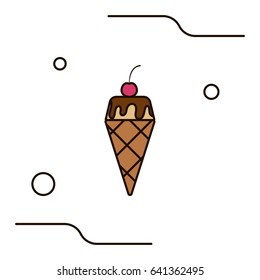 Vector illustration of ice cream icons in flat style