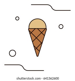 Vector illustration of ice cream icons in flat style