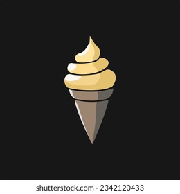 Vector illustration of ice cream  isolated on black background idea for a poster, postcard, t-shirt..vector
