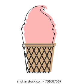 Vector illustration of ice cream isolated on white background. Vector illustration