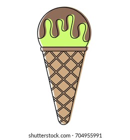 Vector illustration of ice cream isolated on white background. Vector illustration
