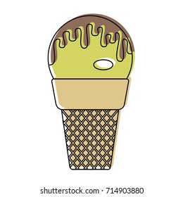 Vector illustration of ice cream isolated on white background. Vector illustration