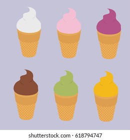 Vector illustration ice cream in the isometric