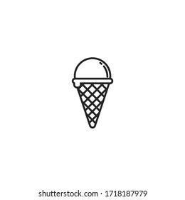 icono de la línea de helados de ilustración vectorial 