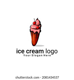 ilustración vectorial del logotipo del helado, logotipo de tienda, logotipo de mercado, marca