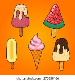 Vector Illustration of Ice Cream Logo Badges and Labels
