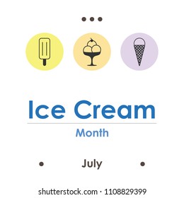 vector illustration for ice cream month in July