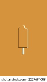 Vector illustration of ice cream on a stick in vintage style.