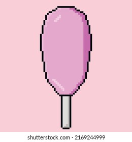 Ilustración vectorial de helado en arte de píxeles