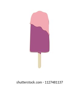 Vector illustration of an ice cream or popsicle isolated over white background.