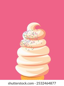 Vector illustration. Ice cream, cream. Poster, banner, postcard, cover. Modern design. Food, desserts.