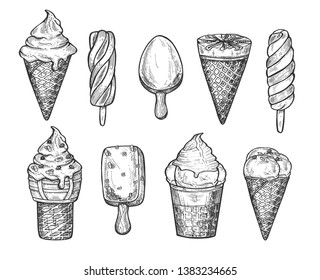 Vector Illustration Ice Cream Set Different Stock Vector (Royalty Free ...