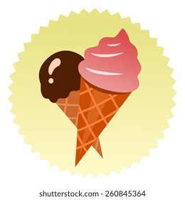 Vector illustration of ice cream sign.