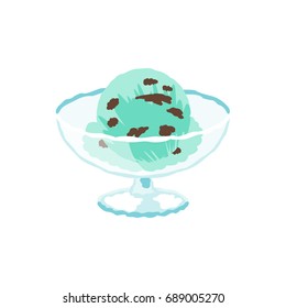 vector illustration of an ice cream with simple touch