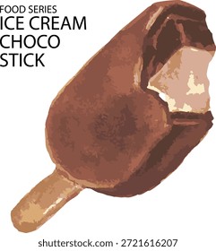 Ilustración vectorial de chocolate con palo de helado