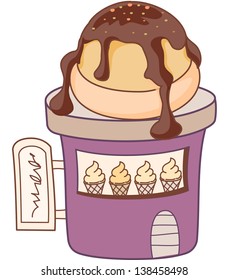 Vector illustration of an ice cream store