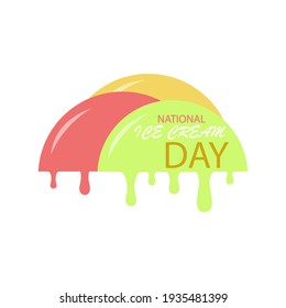 Vector illustration of ice cream symbolizing national ice cream day on a white background. For various purposes of your design. Sign, logo, banner, poster.