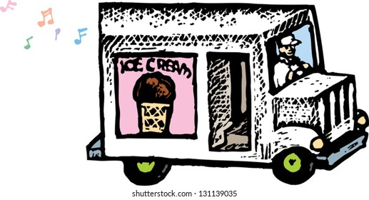 Vector illustration of an ice cream truck