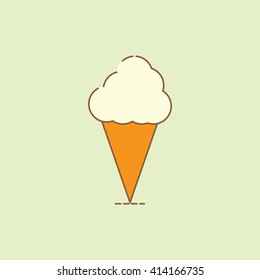 vector illustration ice cream, for use in commercial food display campaign tool, with stylish retro design, icon
