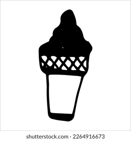 Vector illustration of ice cream waffle cup