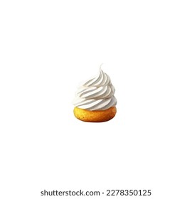 Vector illustration of ice cream in a waffle cup isolated on white background	