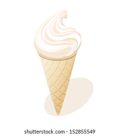 vector illustration ice cream in the waffles bowl-eps10
