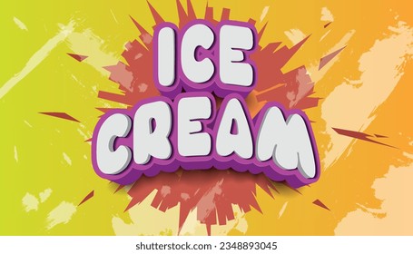 vector illustration ice cream word creative and modern banner design template,use for ice cream advertising and business and marketing banner.