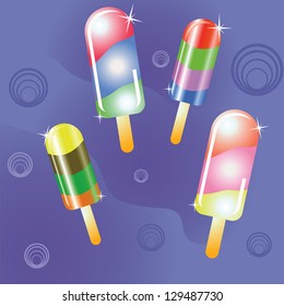 Vector Illustration with Ice Cream for Your Design.