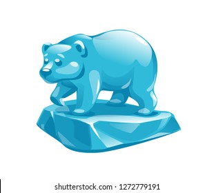 vector illustration of ice crystal bear