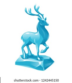 vector illustration of ice crystal deer
