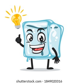 vector illustration of ice cube character of mascot got idea