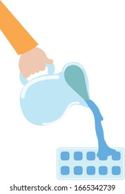 Vector Illustration of an Ice Cube, Water