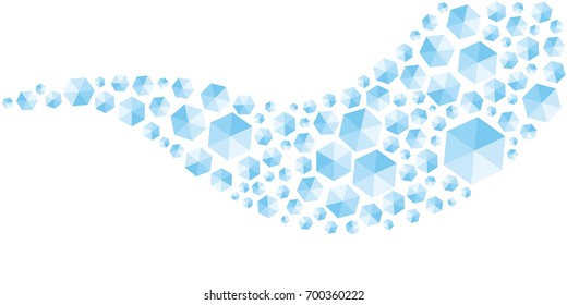 vector illustration for ice cubes flow win wave shape for cold summer drinks design