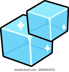 Vector illustration of ice cubes. Great for cold drinks, beverages, summer themes.