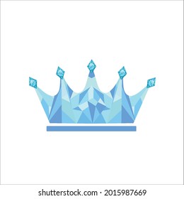 Vector illustration of Ice cutting crown logo.Royal ice filling stone crown icon.