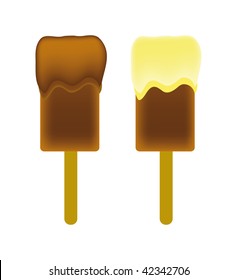 vector illustration of ice lolly isolated on white background