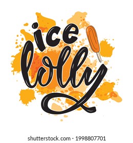 Vektorgrafik von Eisdielen für Werbung, Katalog, Broschüre, Plakat, Beschilderung, Menü, Café, Produktdesign. Handgeschriebener kreativer Text für Webbanner oder Print
