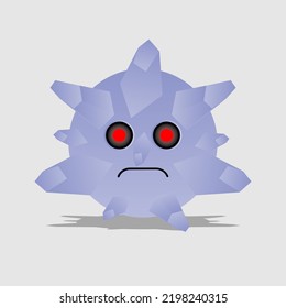 ilustración vectorial del monstruo del hielo con forma redonda, genial para el logotipo, mascota, símbolo, etc.