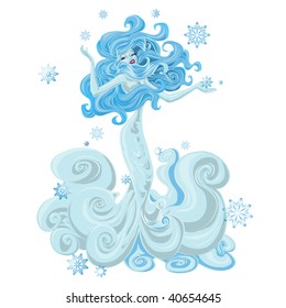 vector illustration, ice queen , cartoon concept, white background.