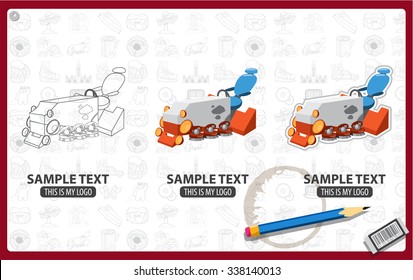 Vector illustration of an ice resurfacing machine, ice resurfacing machine logo
