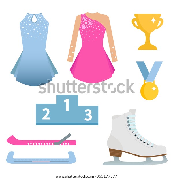 Vector Illustration Ice Skate Dresses Blade Stock Vector (Royalty Free