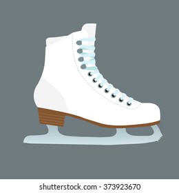 Vector illustration of ice skate on gray background.