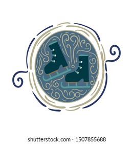 Vector illustration with ice skates in a frame. Creative Vector texture great for fabric and textile, wallpapers, backgrounds. 