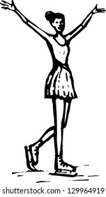 Vector illustration of ice skating