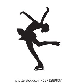 Vector Illustration of Ice Skating Art Silhouette